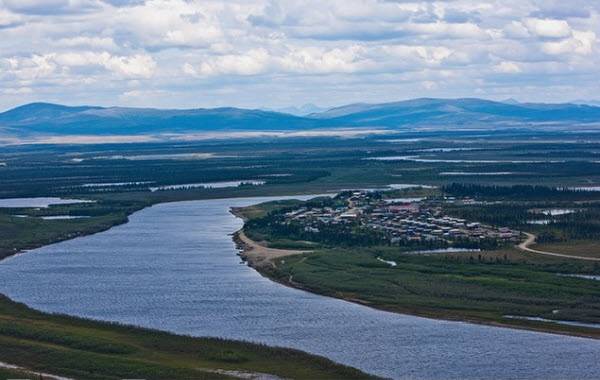 Aerial view of Noorvik