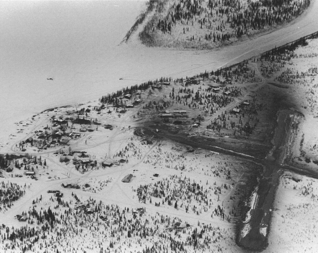 Aerial view of Ambler in winter