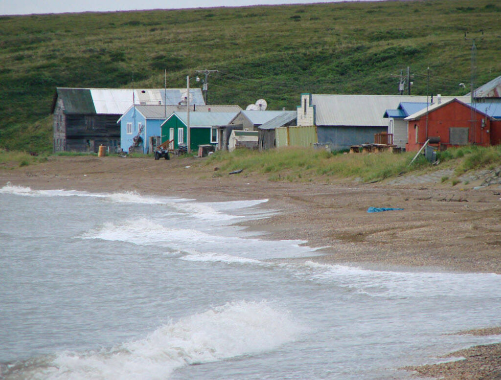 Shoreline and buildings in Deering