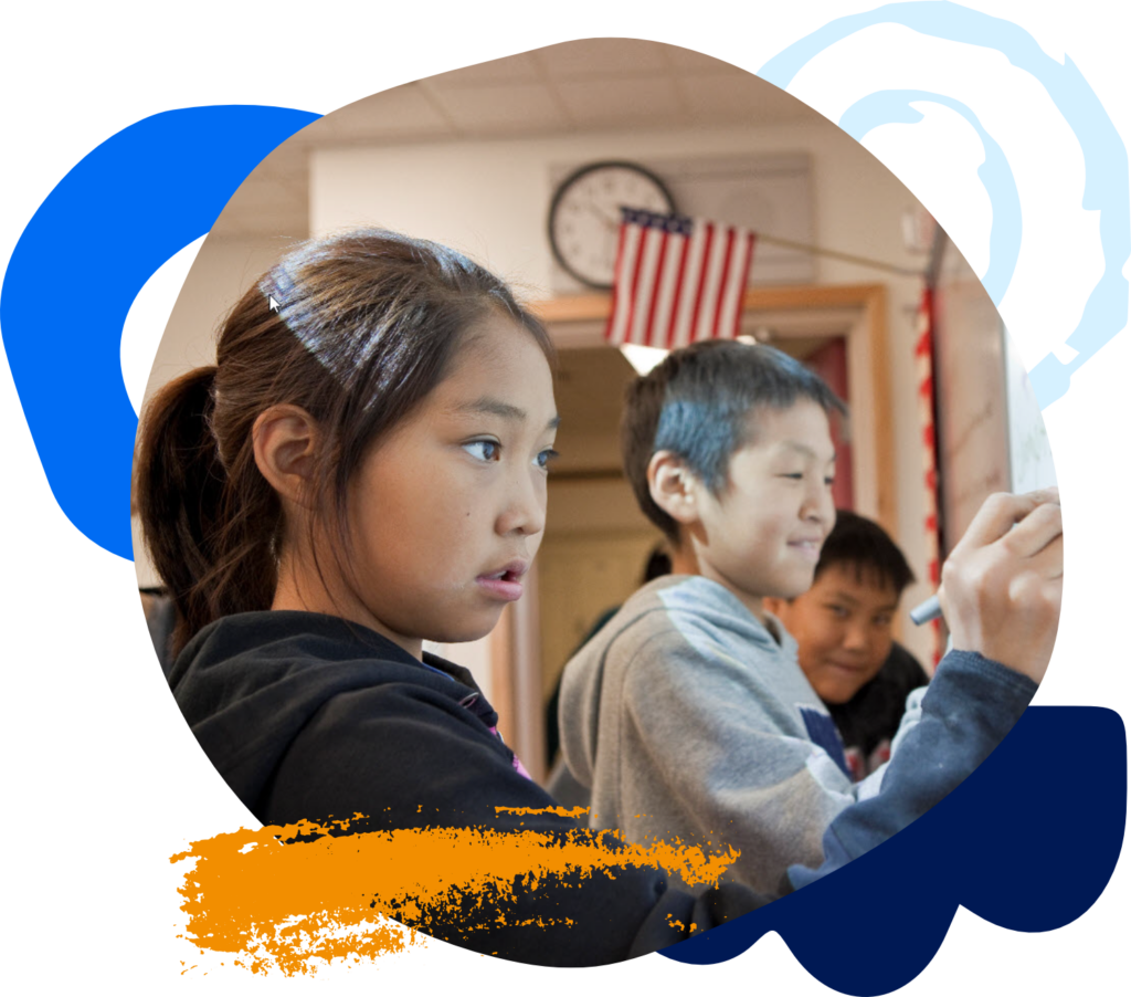 Iñupiat children in a classroom